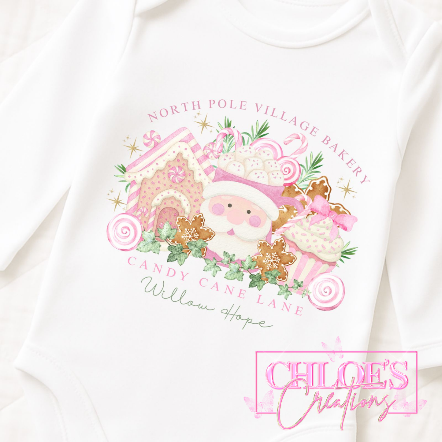 North Pole Village Bakery Baby Grow