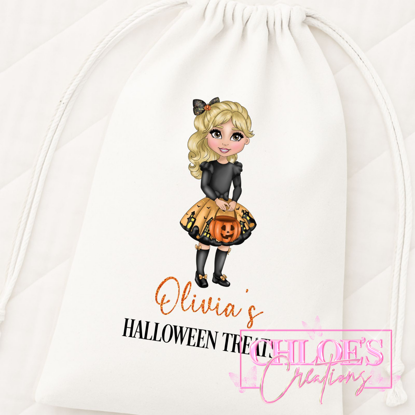 Halloween Dolly Drawstring Bag