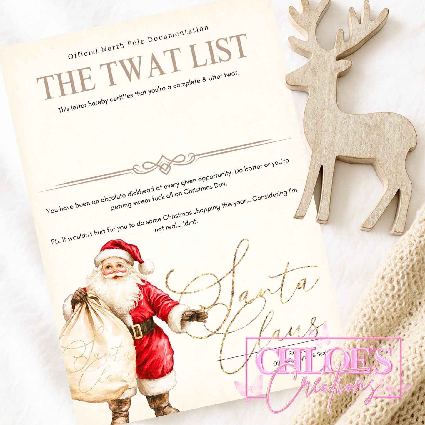 Santa & His Sack Certificate
