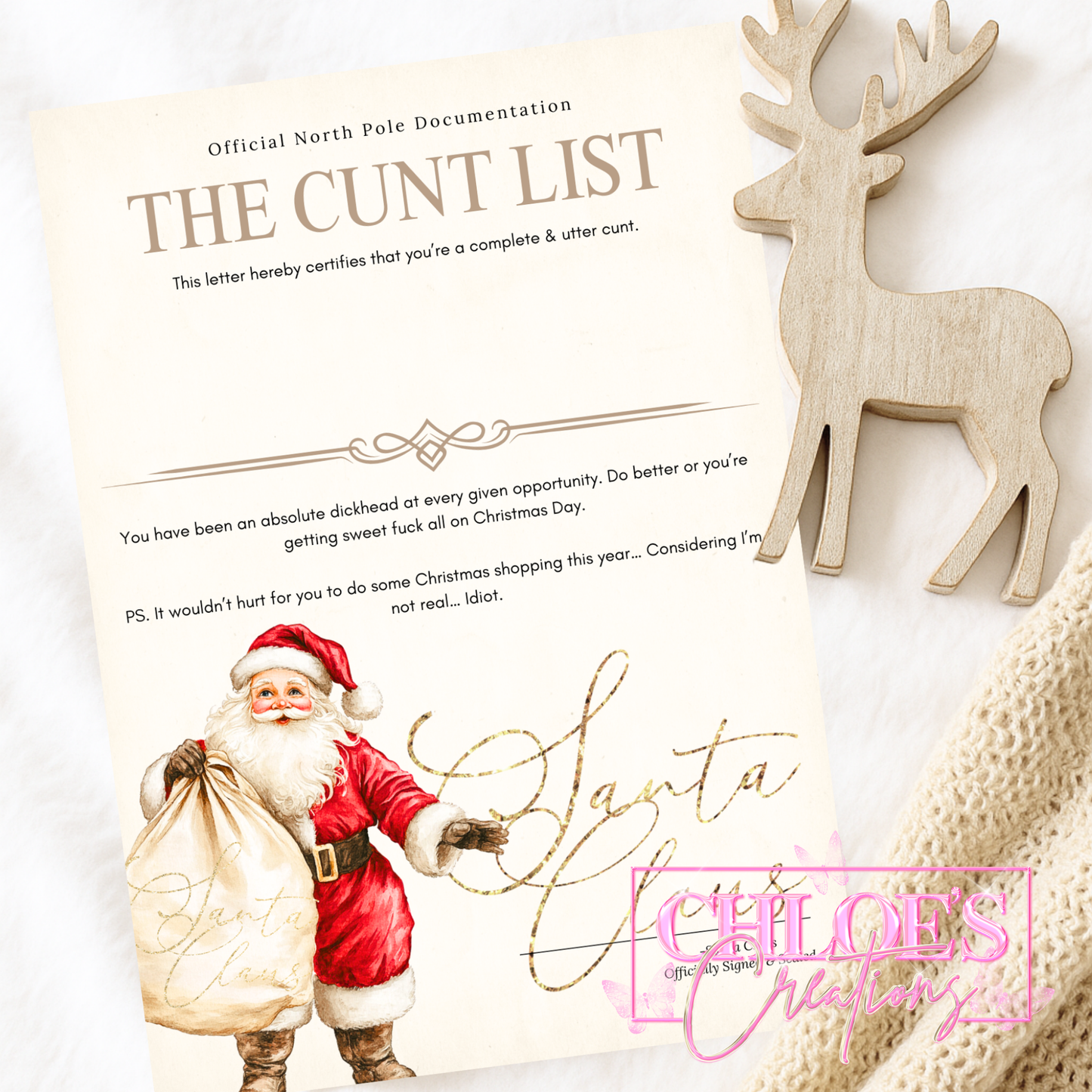 Santa & His Sack Certificate