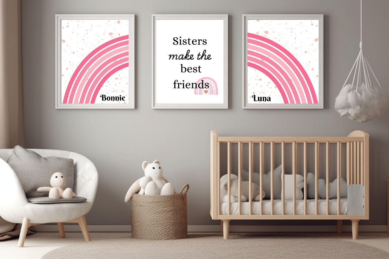 A4 Sibling Rainbow Prints
