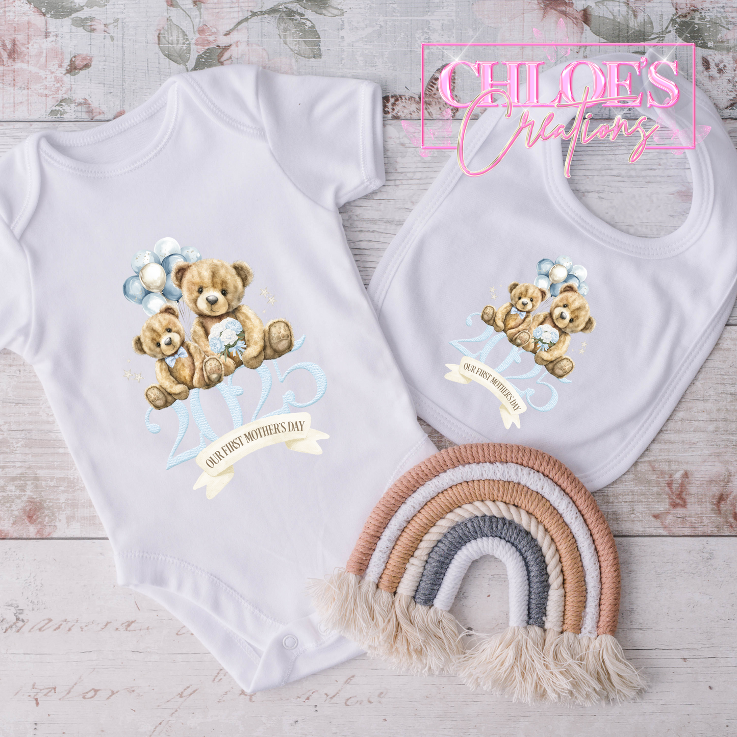 Mothers Day 2025 Bodysuit & Bib Set