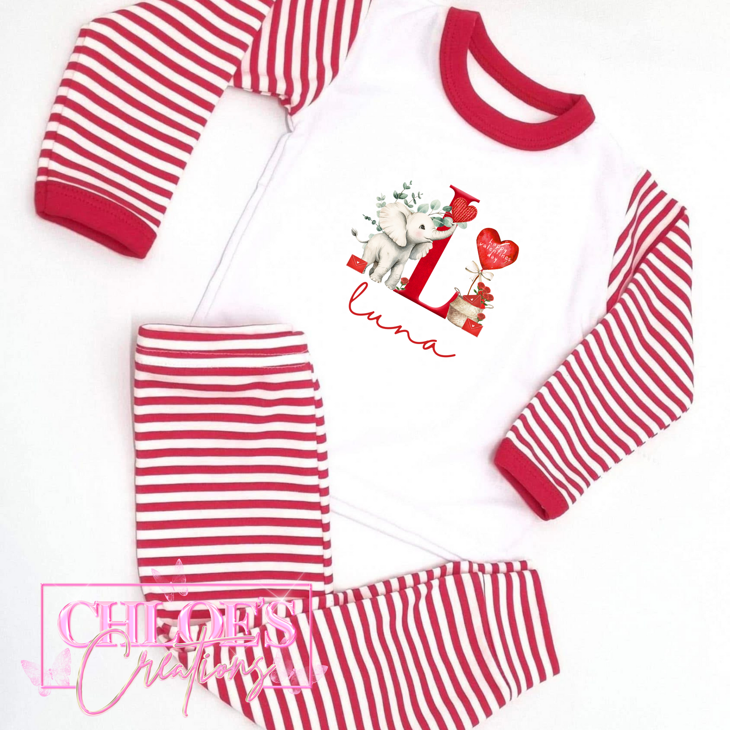 Valentines Initial Pjs