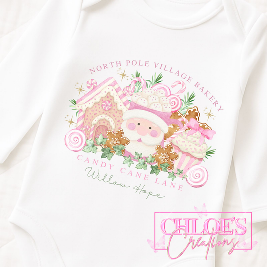 North Pole Village Bakery Baby Grow
