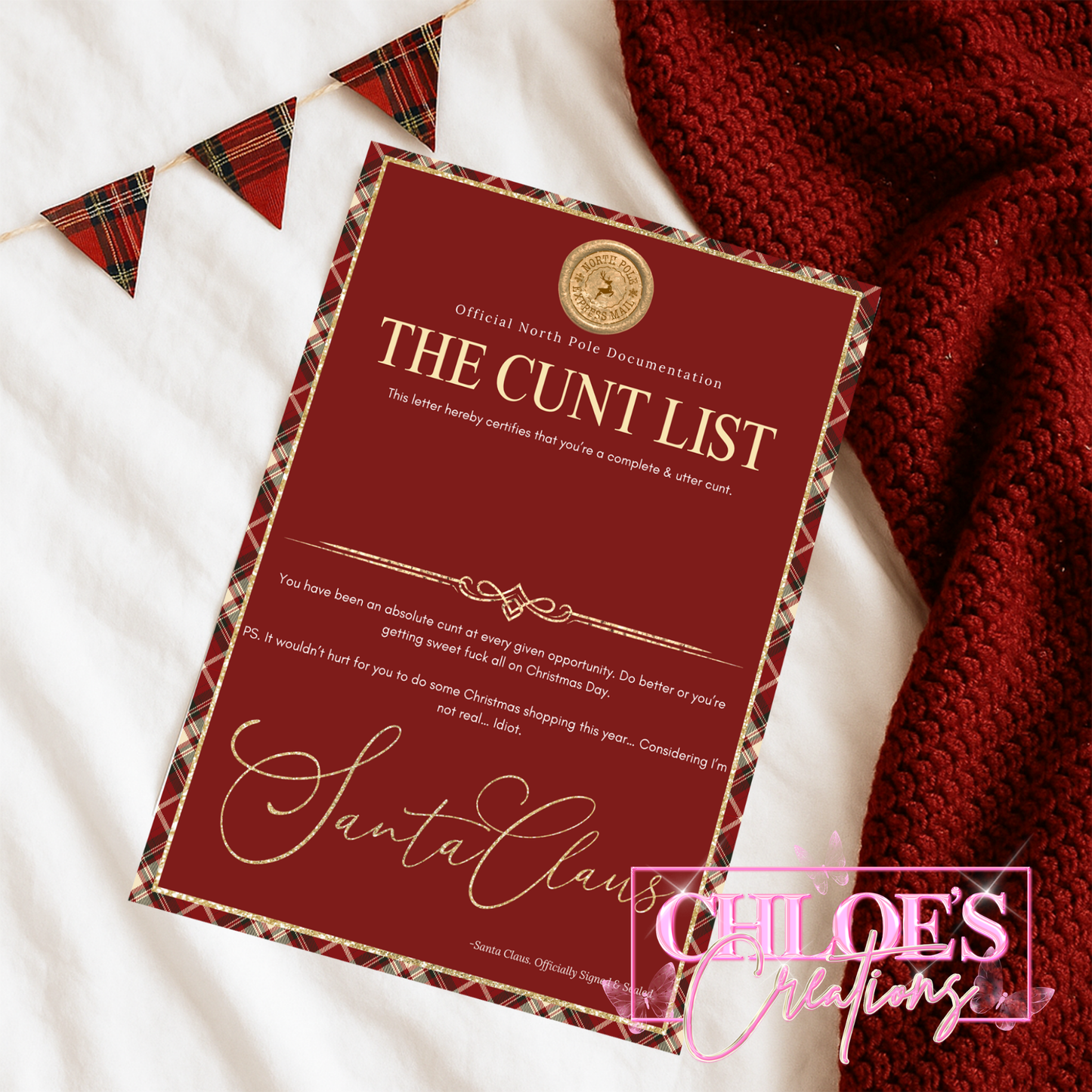Red Tartan Certificates