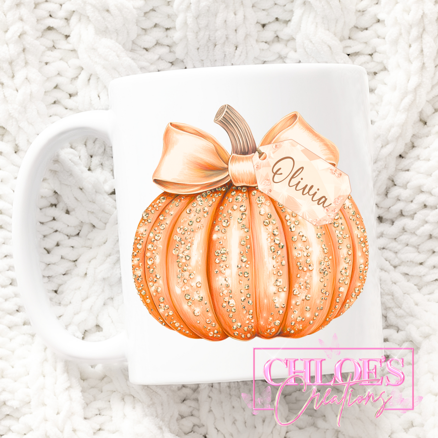 Name Tag Pumpkin Mug