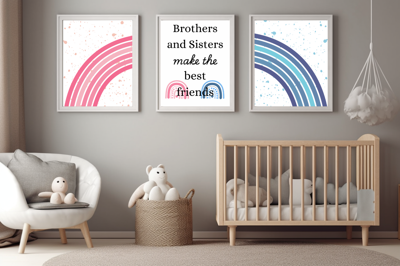 A4 Sibling Rainbow Prints