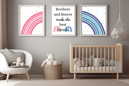 A4 Sibling Rainbow Prints