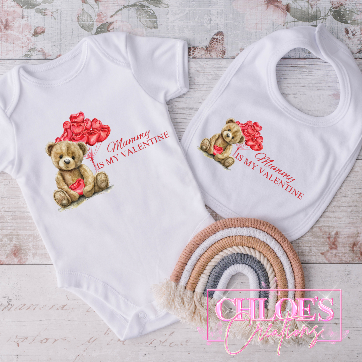 Valentine’s Bodysuit & Bib Set