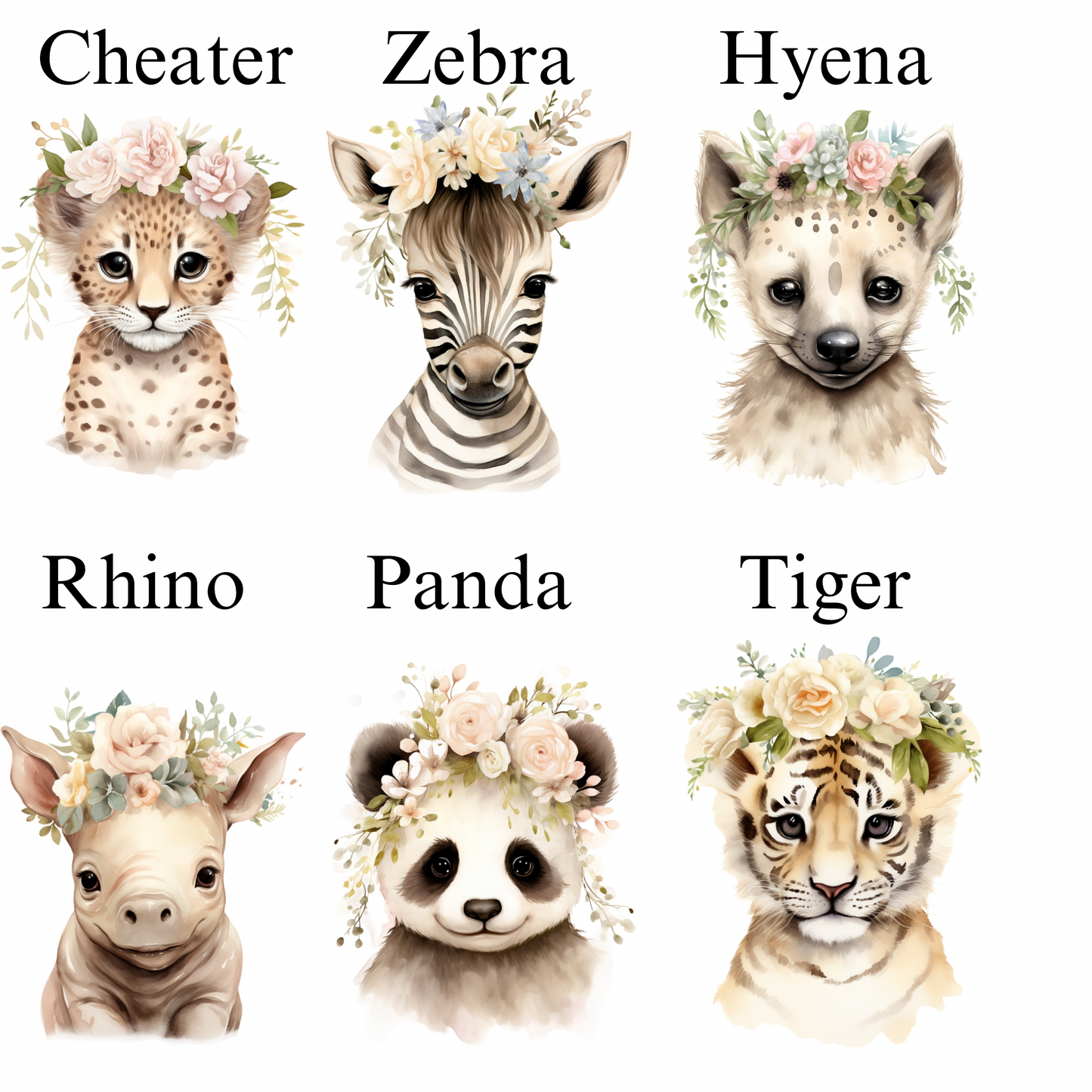A4 Safari Floral Name Print