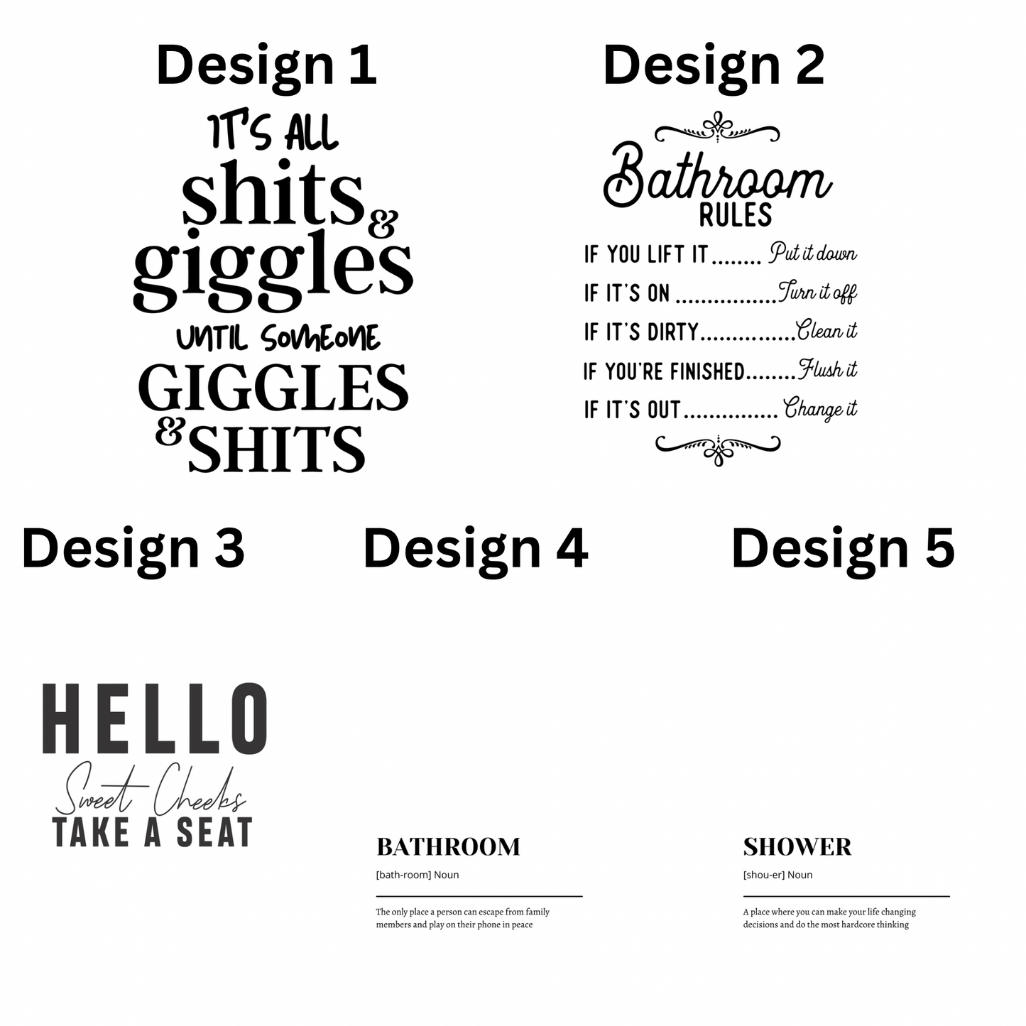 1 A4 Bathroom Prints