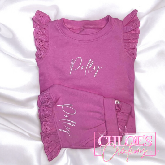 Frilled T-Shirt & Short Set